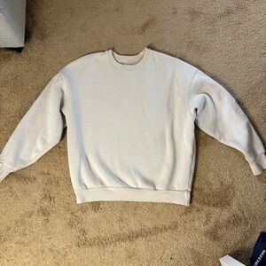 Lounge Apparel Organic Cotton Blend Crew Neck Sweater Size Small Cream Color